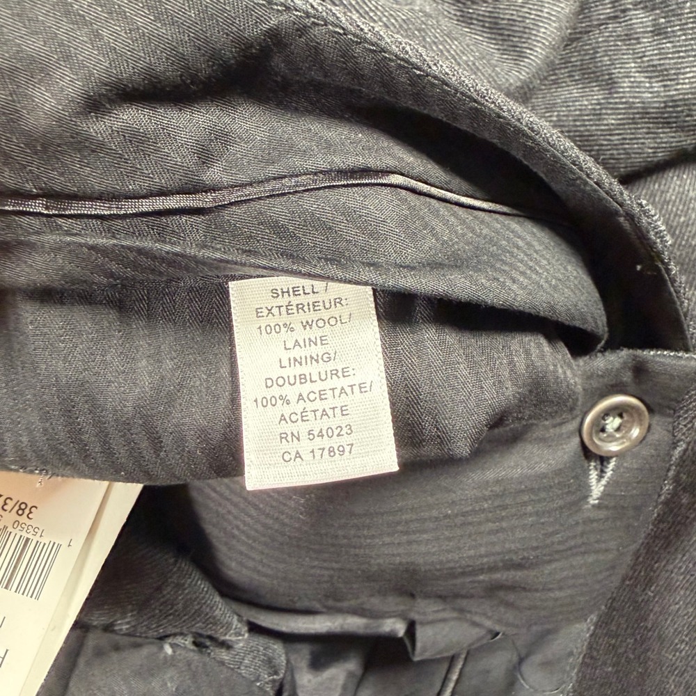 Banana Republic Emerson Trousers Mens 38x32 Gray 100% Wool Relaxed Leg NEW - Picture 4 of 10